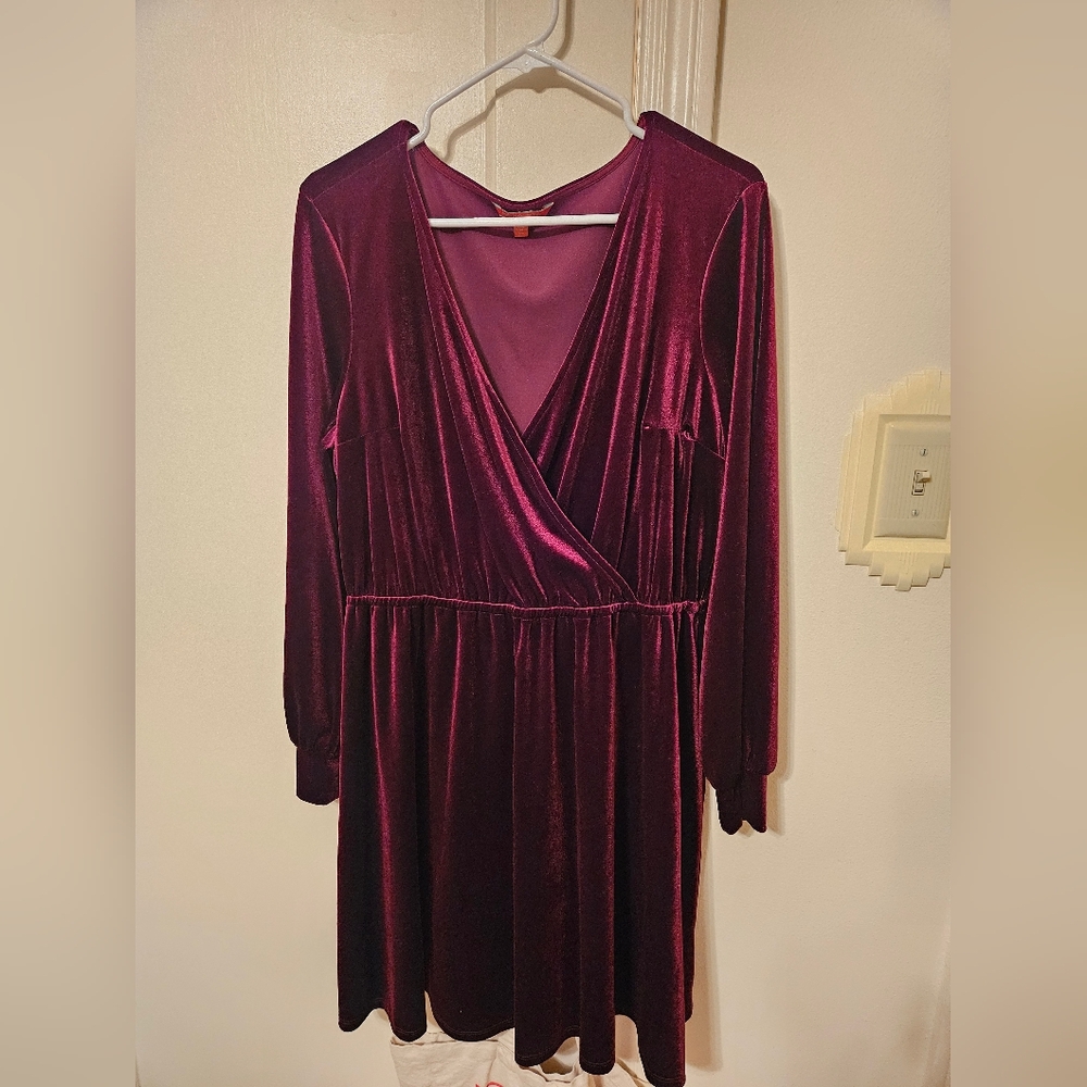 Modcloth Red Velvet Dress 1X/16
